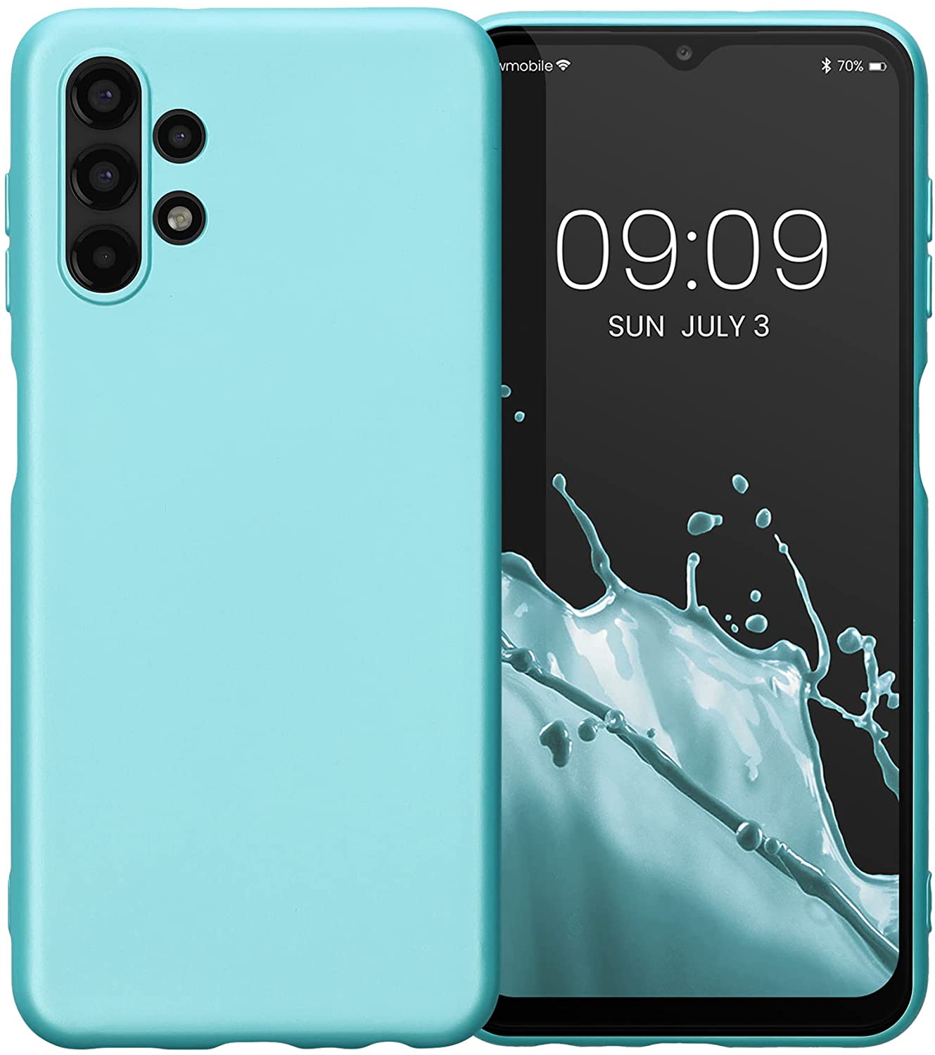 KW Samsung Galaxy A13 4G Θήκη Σιλικόνης TPU - Metallic Mint Green - 58021.231