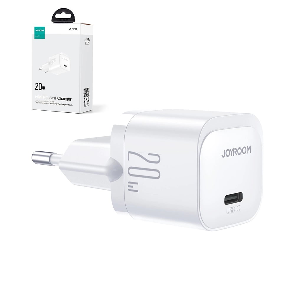 Joyroom Mini PD 20W Οικιακός Φορτιστής Γρήγορης Φόρτισης με Θύρα Type-C - White - JR-TCF02