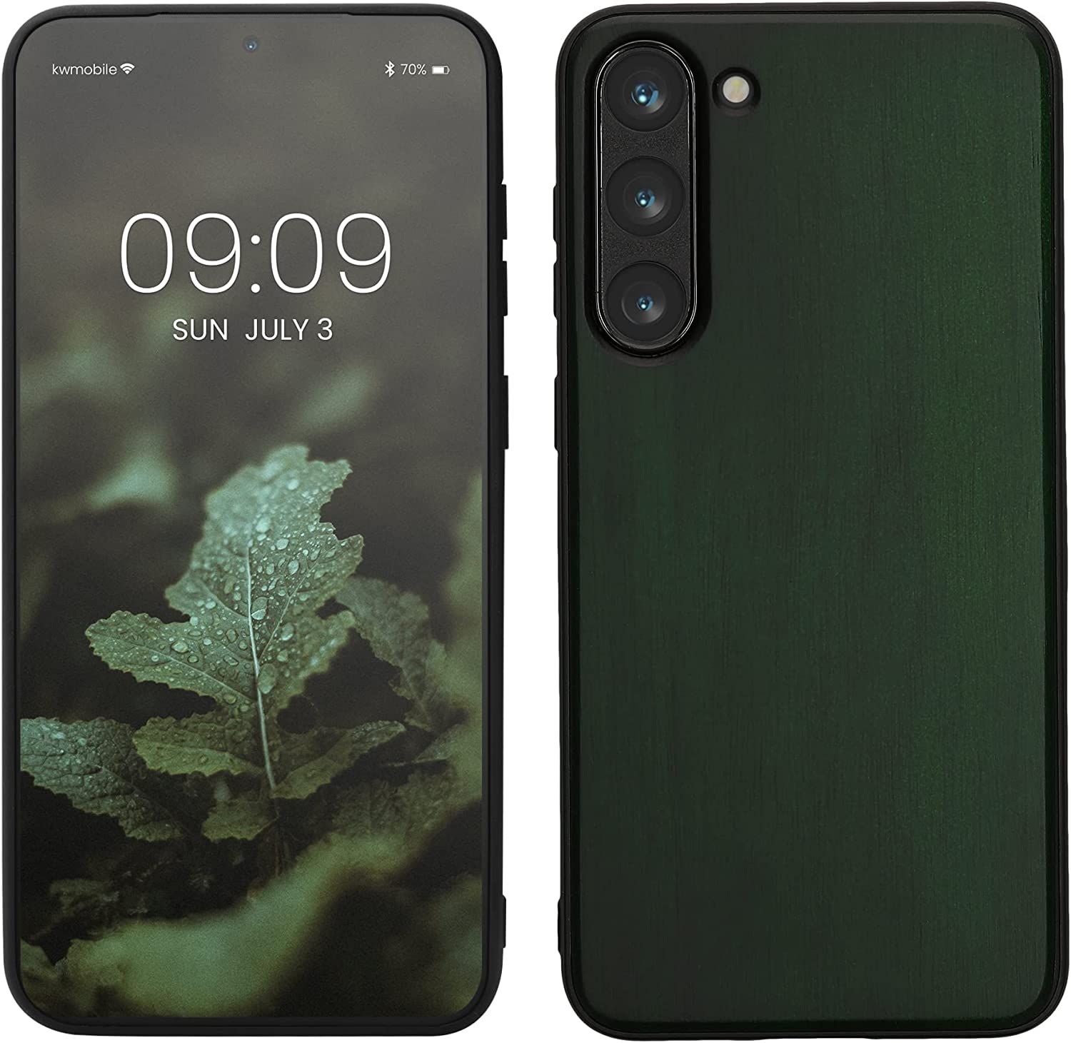 KW Samsung Galaxy S23+ Θήκη από Φυσικό Ξύλο - Dark Green - 60295.80