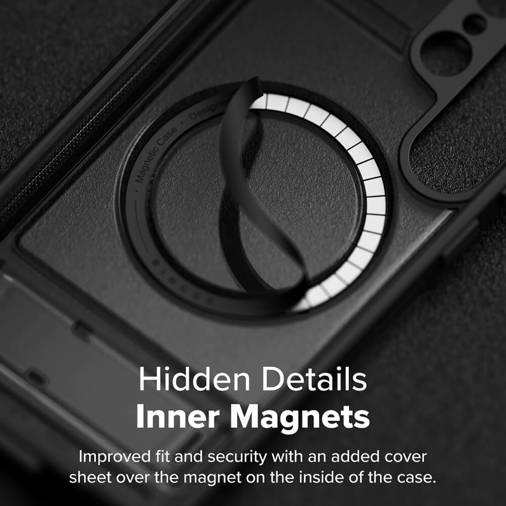 Ringke Samsung Galaxy S25 Ultra UX Magnetic MagSafe Σκληρή Θήκη με Πλαίσιο Σιλικόνης - Smoke Black