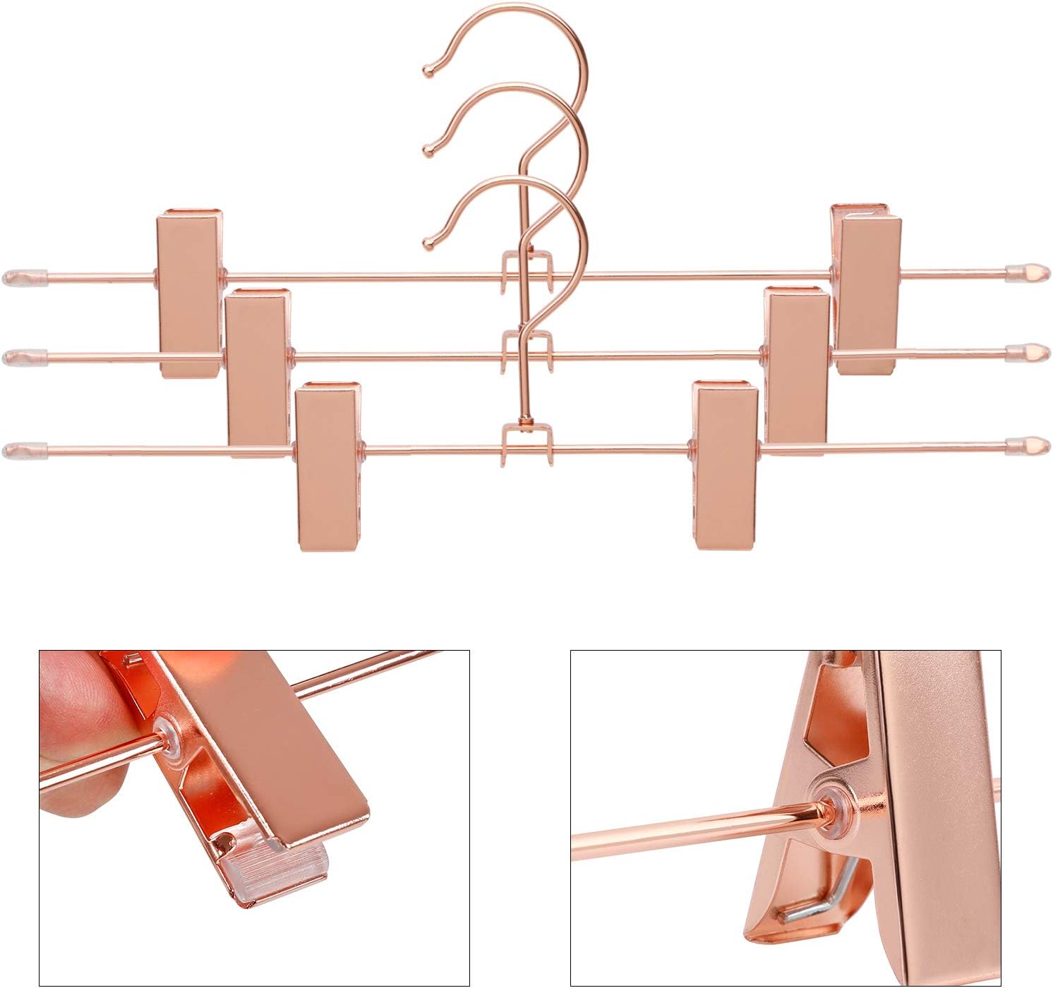 Songmics Σετ με 10 Μεταλλικές Κρεμάστρες Παντελονιών - Rose Gold - CRI46R-10