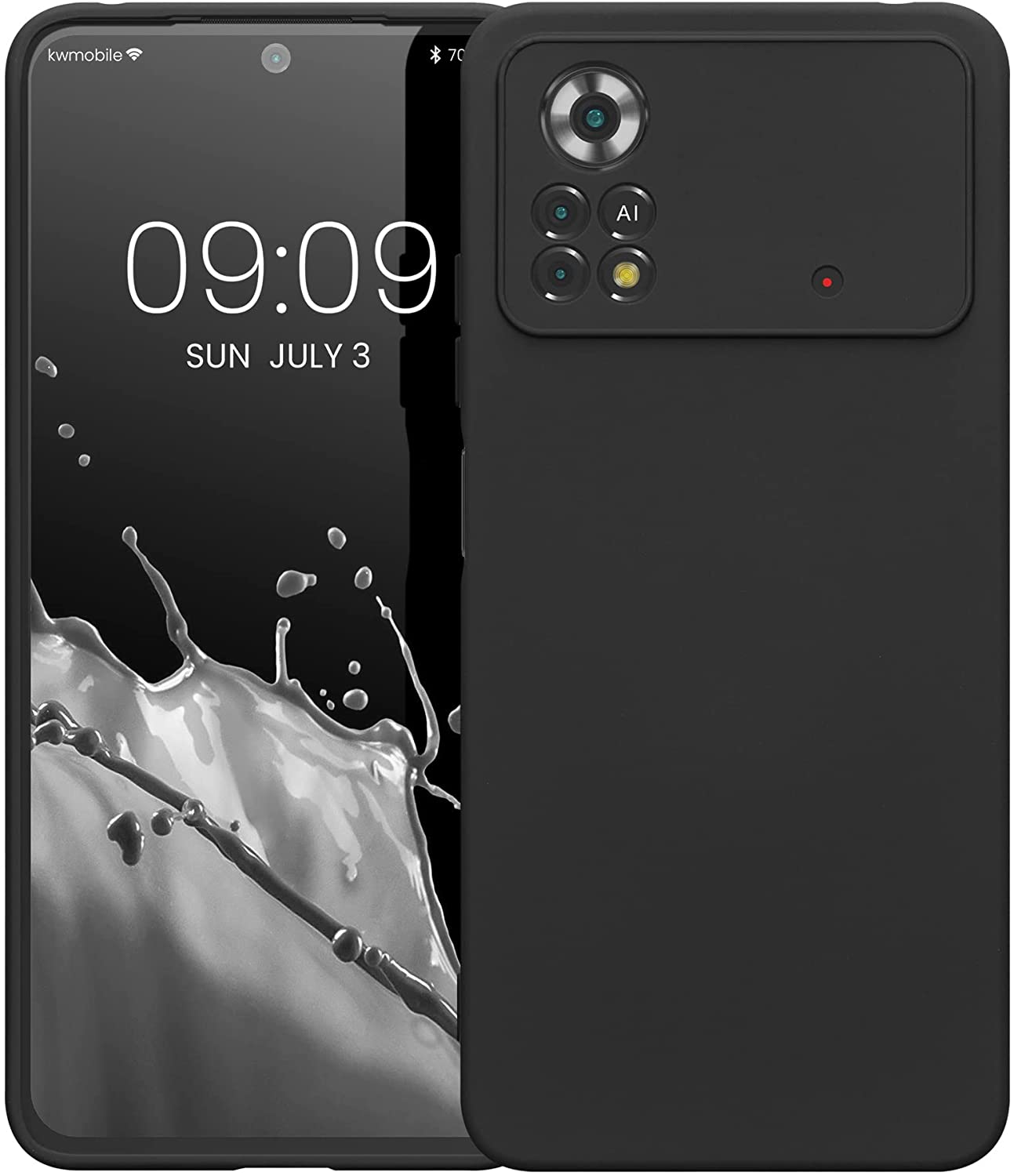 KW Xiaomi Poco X4 Pro 5G Θήκη Σιλικόνης Rubberized TPU - Black Matte - 57983.47