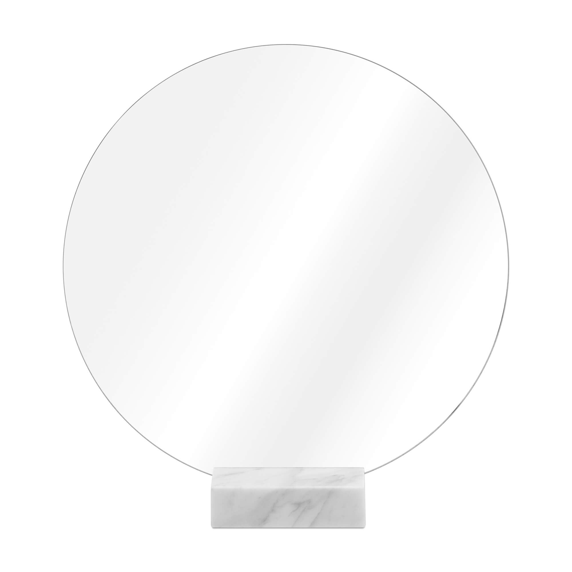 Navaris Στρόγγυλος Επιτραπέζιος Καθρέπτης με Mαρμάρινη Bάση - 30cm - White - 57297.01