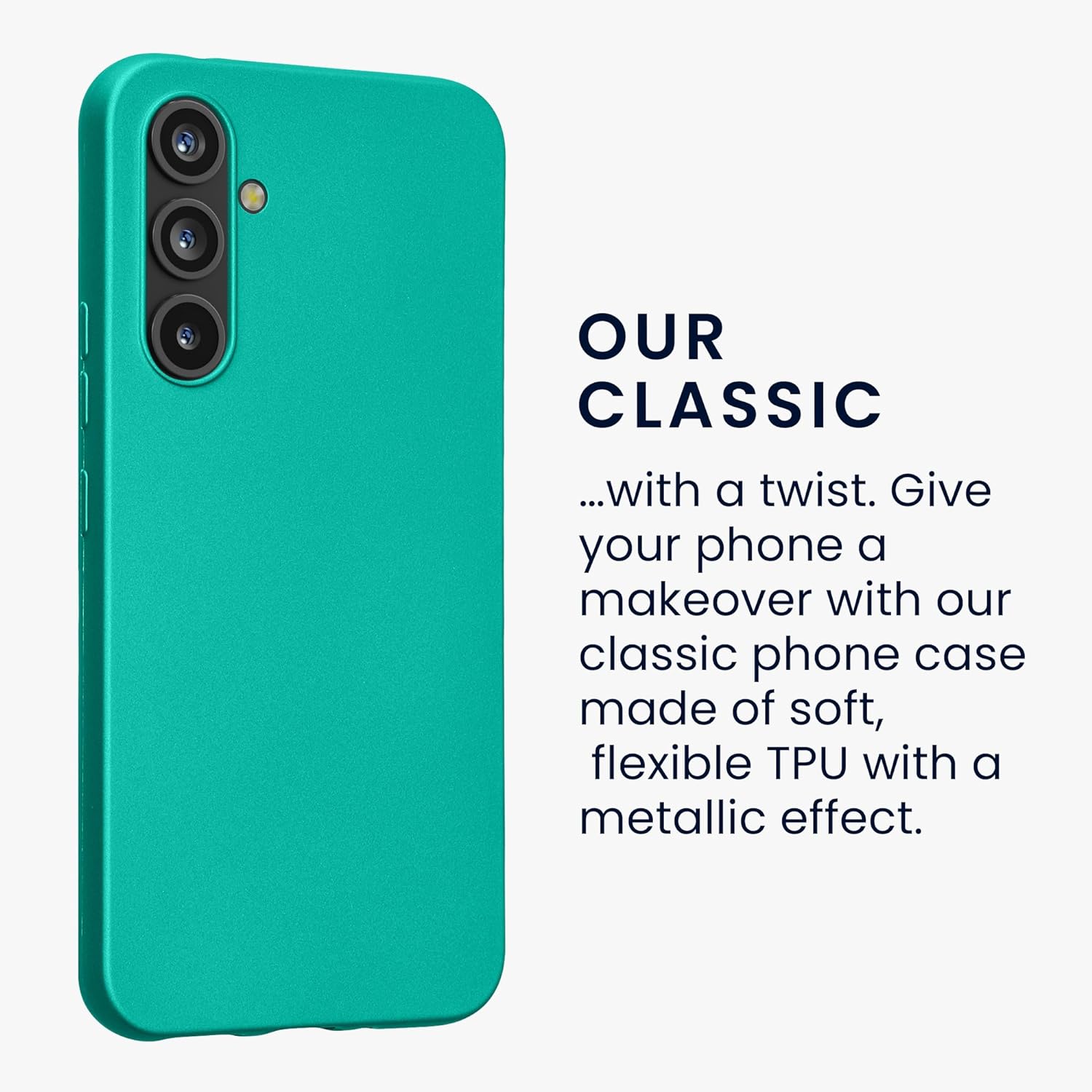 KW Samsung Galaxy A54 5G Θήκη Σιλικόνης TPU - Metallic Turquoise