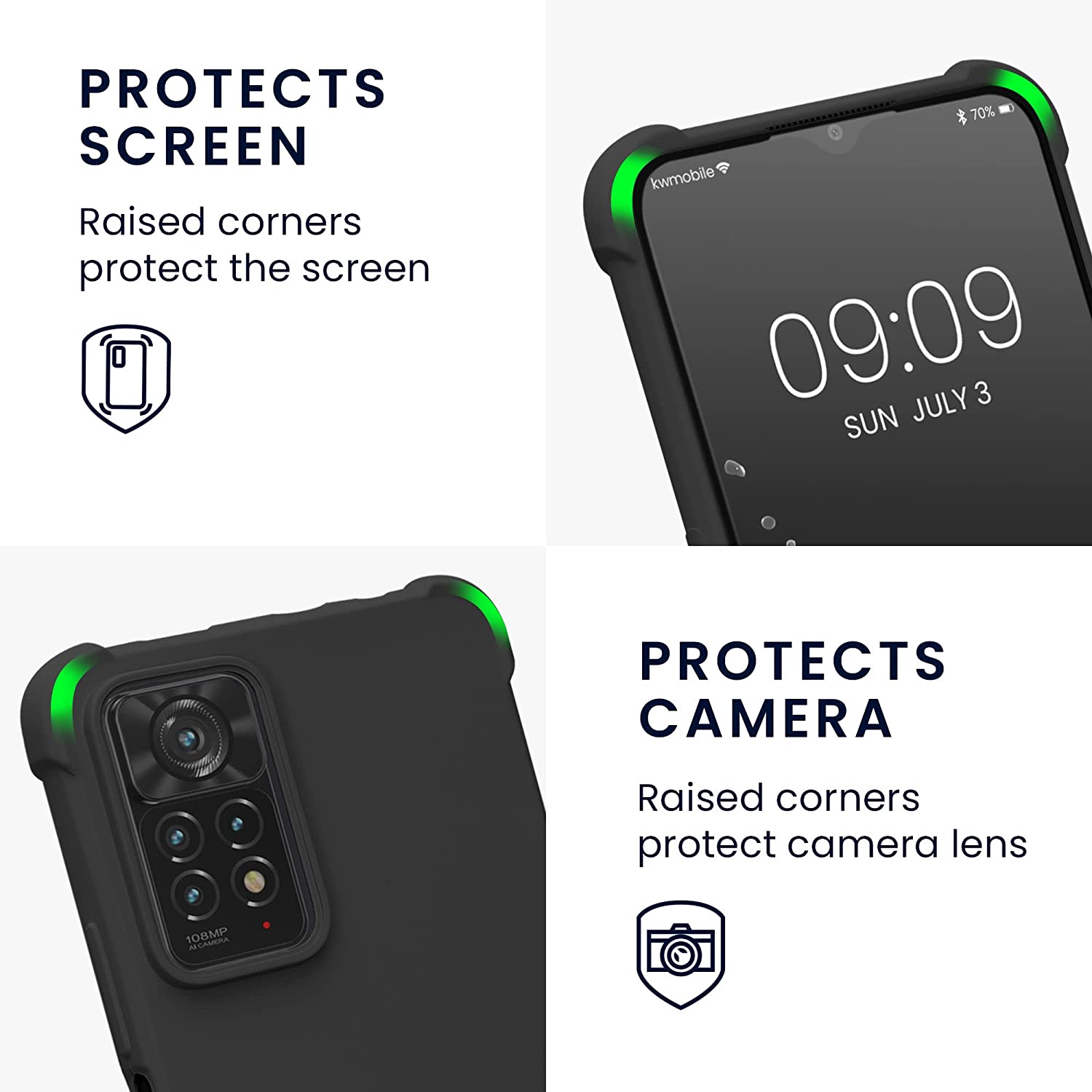 KW Xiaomi Redmi Note 11 Pro+ 5G Θήκη Σιλικόνης TPU με Λουράκι - Black - 58911.01