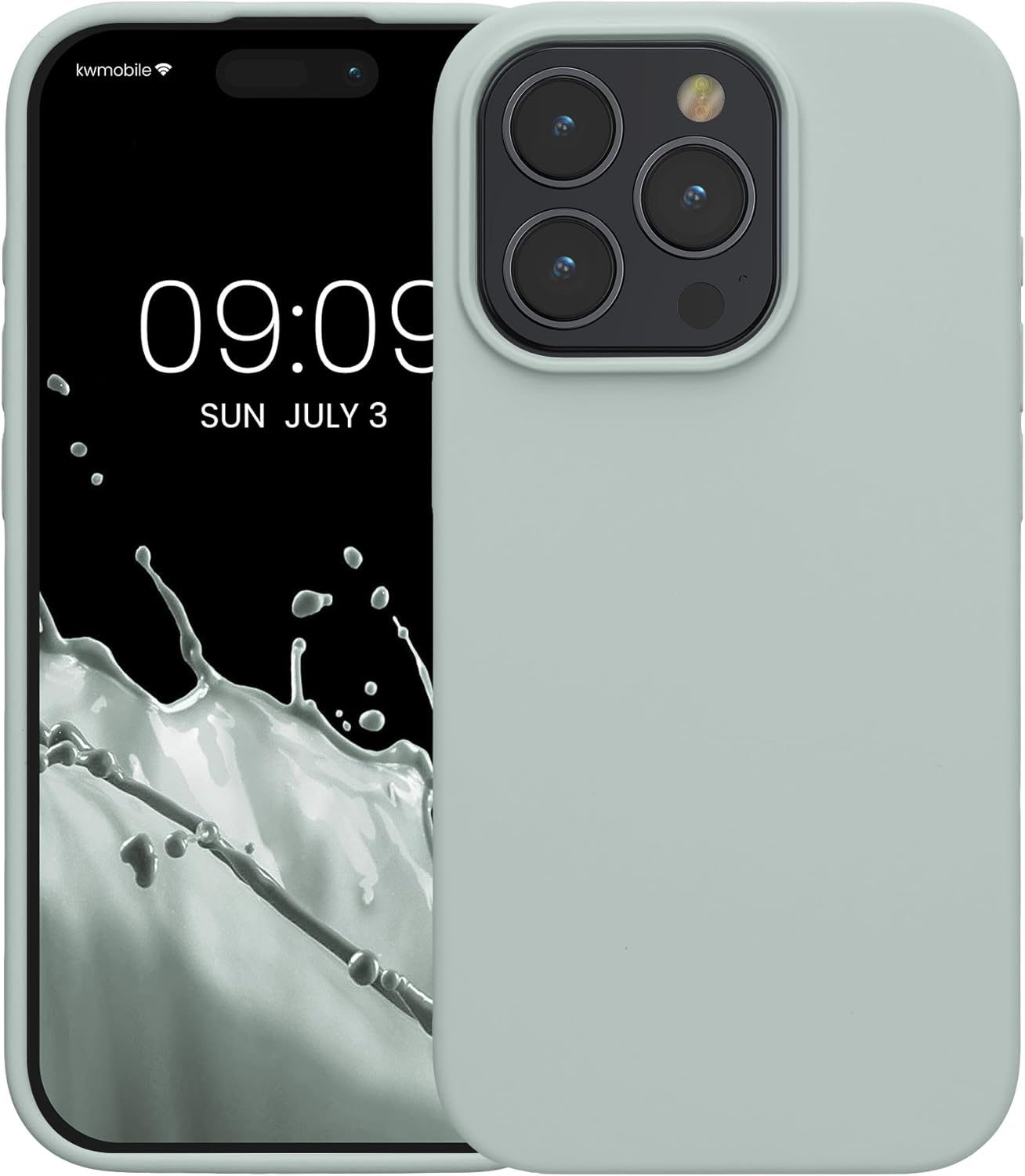 KW iPhone 15 Pro Θήκη Σιλικόνης Rubberized TPU - Cool Mint