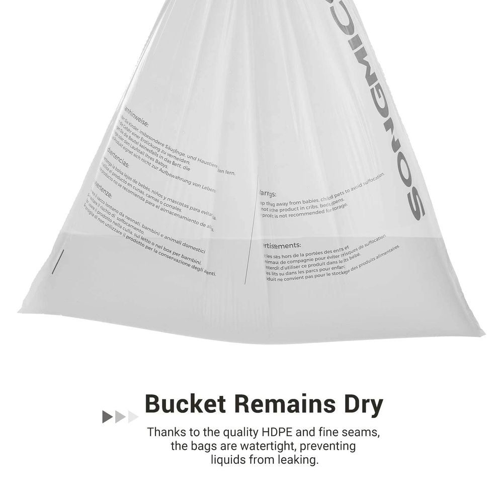 Songmics Σακούλες Απορριμάτων - 2 Πακέτα x 45 Τεμάχια - 30L - White - KRB30A02