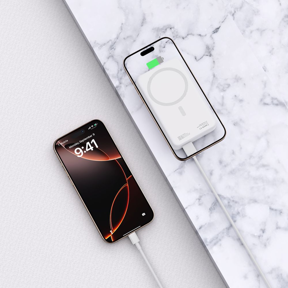 Tech-Protect PB12 Lifemag MagSafe PowerBank Μαγνητικό PowerBank Κινητού 20000 mAh - White