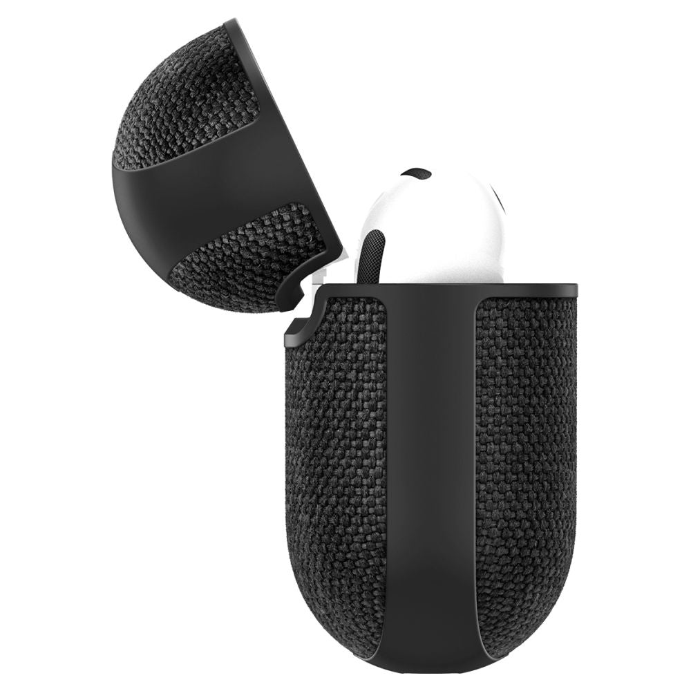 Spigen AirPods 4 Θήκη Urban Fit από Σιλικόνη και Ύφασμα - Black