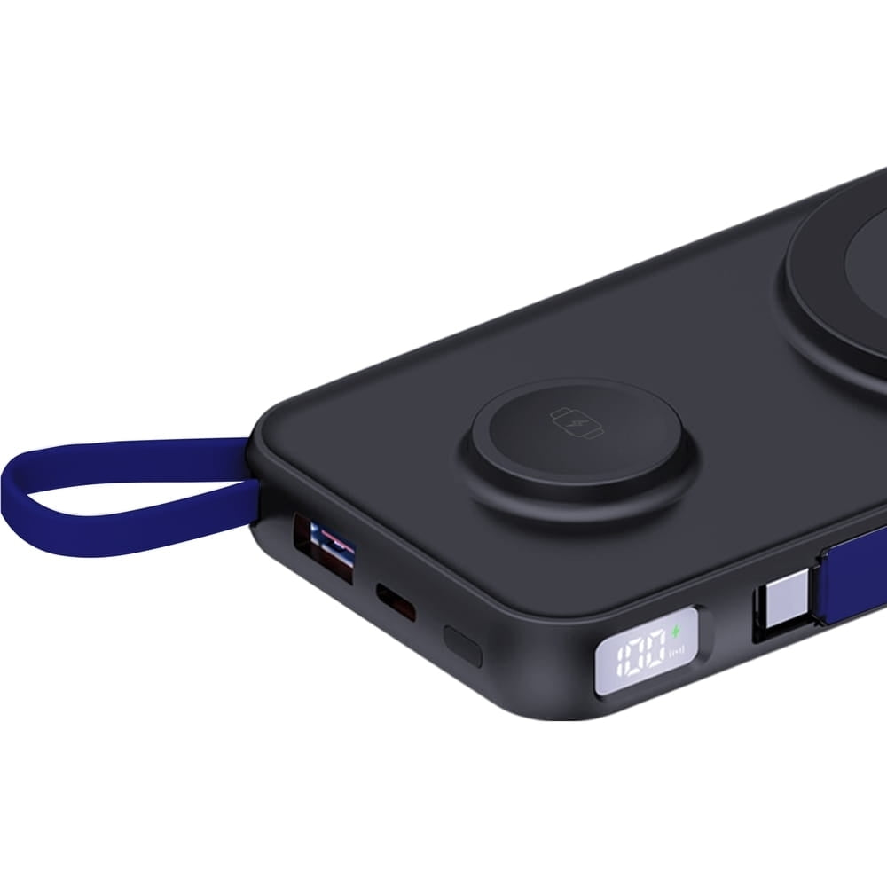 3MK PowerBank PastelUp 10000mAh 22.5W με 1 Θύρα USB / 1 Θύρα Type-C / 1 Ενσωματωμένο Καλώδιο Type-C και 1 Καλώδιο Type-C to Lightning - Black