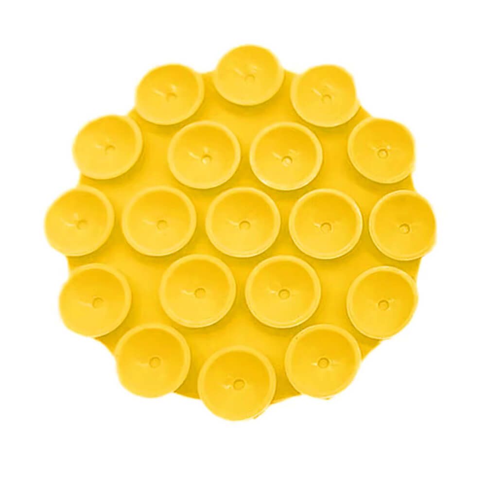 Techsuit Phone Holder Αξεσουάρ Στερέωσης Κινητού με Ενσωματωμένες Βεντούζες - Round Shape - Yellow