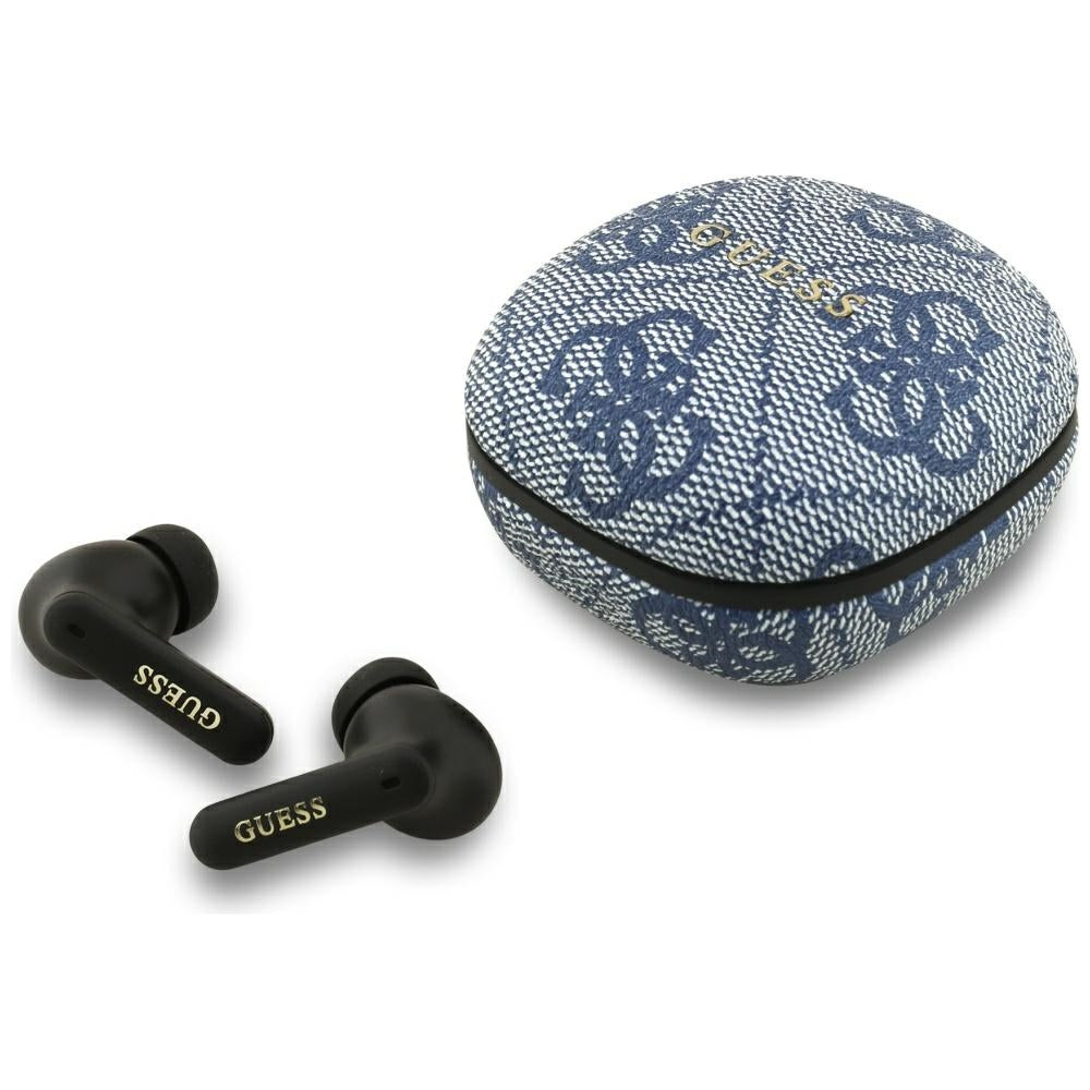 Guess Ασύρματα Bluetooth Ακουστικά για Κλήσεις / Μουσική - TWS ENC 4G Classic Metal Logo - Blue