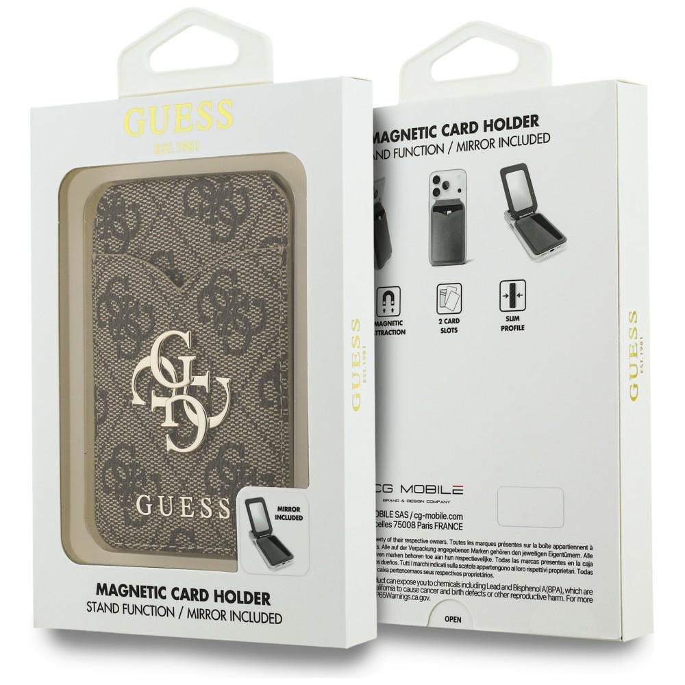 Guess Μαγνητική MagSafe Θήκη για Κάρτες / Stand με Καθρέφτη - 4G Stand and Mirror - Brown