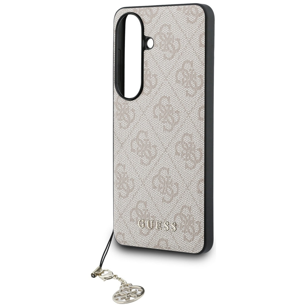 Guess Samsung Galaxy S26 - Θήκη με Επένδυση Συνθετικού Δέρματος και MagSafe - 4G Classic Logo Charm MagSafe - Pink