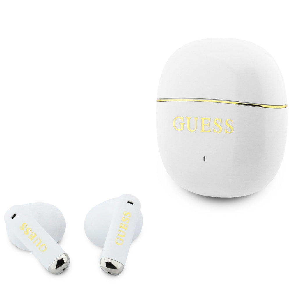 Guess Ασύρματα Bluetooth Aκουστικά για Κλήσεις / Μουσική - Glossy Gold Line Classic - White