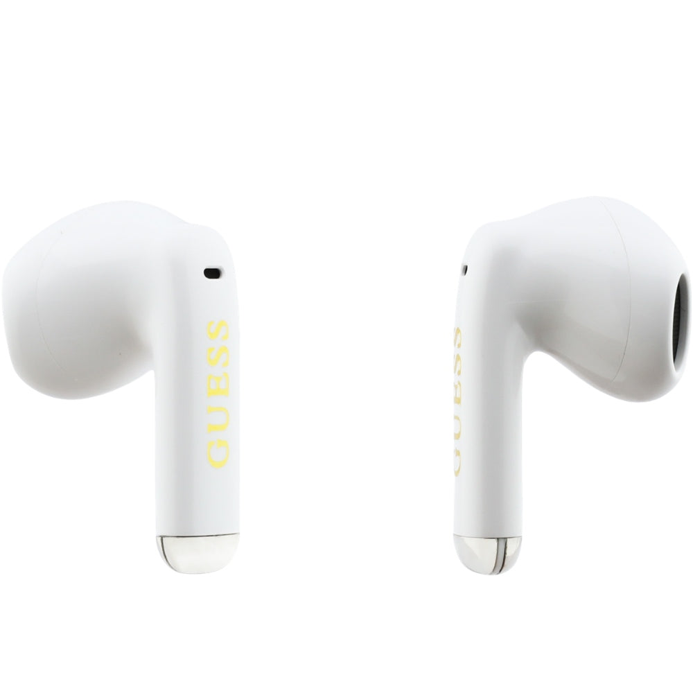 Guess Ασύρματα Bluetooth Aκουστικά για Κλήσεις / Μουσική - Glossy Gold Line Classic - White