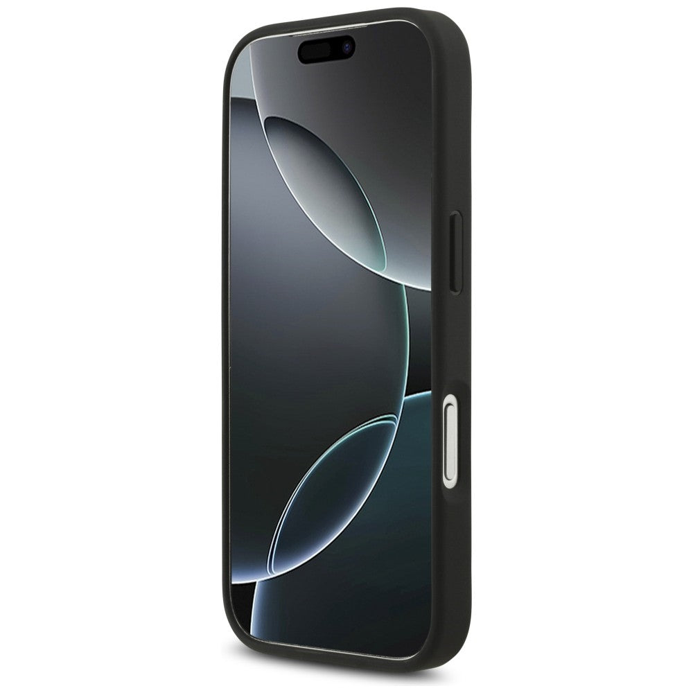 Guess iPhone 17 Pro / iPhone 18 Pro - Σκληρή Θήκη με Πλαίσιο Σιλικόνης και Επένδυση Συνθετικού Δέρματος - 4G Big Logo - Black - GUHCP18L4GMGGR
