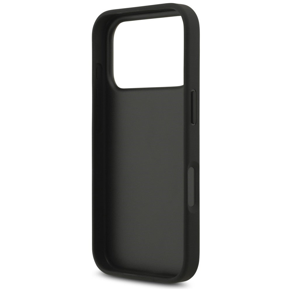 Guess iPhone 17 Pro / iPhone 18 Pro - Σκληρή Θήκη με Πλαίσιο Σιλικόνης και Επένδυση Συνθετικού Δέρματος - 4G Big Logo - Black - GUHCP18L4GMGGR