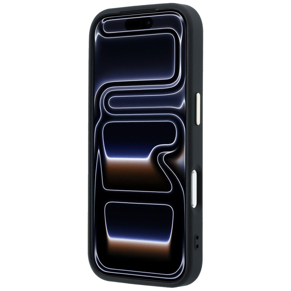 Guess iPhone 18 Pro Max / iPhone 17 Pro Max - Σκληρή Θήκη με Πλαίσιο Σιλικόνης και Επένδυση από Οικολογικό Δέρμα - 4G and Big Strass Logo - Black