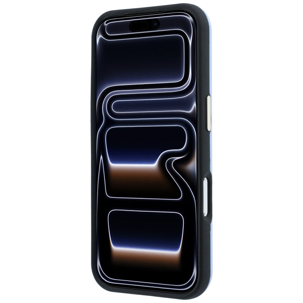 Guess iPhone 18 Pro / iPhone 17 Pro - Θήκη με Επένδυση Συνθετικού Δέρματος MagSafe - Perforated 4G Gold Logo - Light Blue