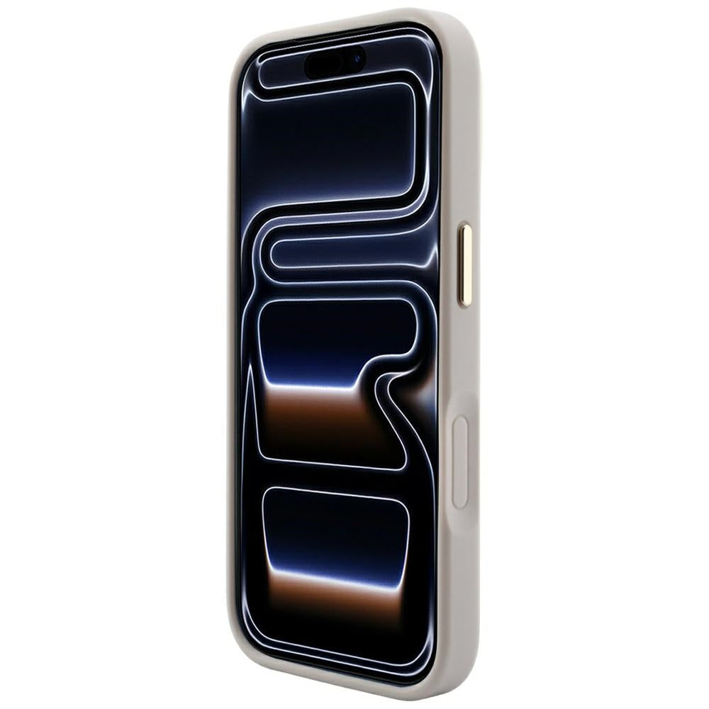 Guess iPhone 18 Pro / iPhone 17 Pro - Σκληρή Θήκη με Επένδυση Συνθετικού Δέρματος MagSafe - Saffiano Peony and Ring - Pink