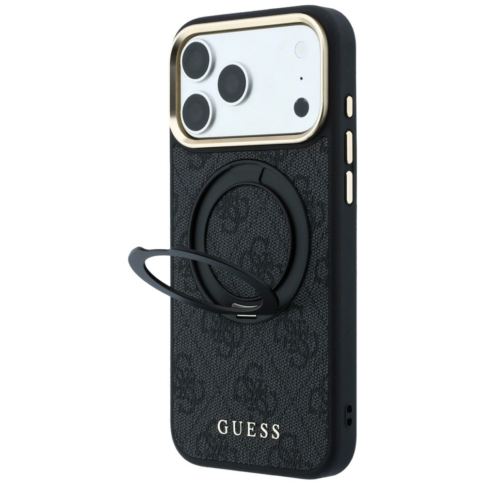 Guess iPhone 18 Pro Max / iPhone 17 Pro Max - Σκληρή Θήκη με Δαχτυλίδι Συγκράτησης MagSafe - Ring Stand 360 4G Classic Logo - Black