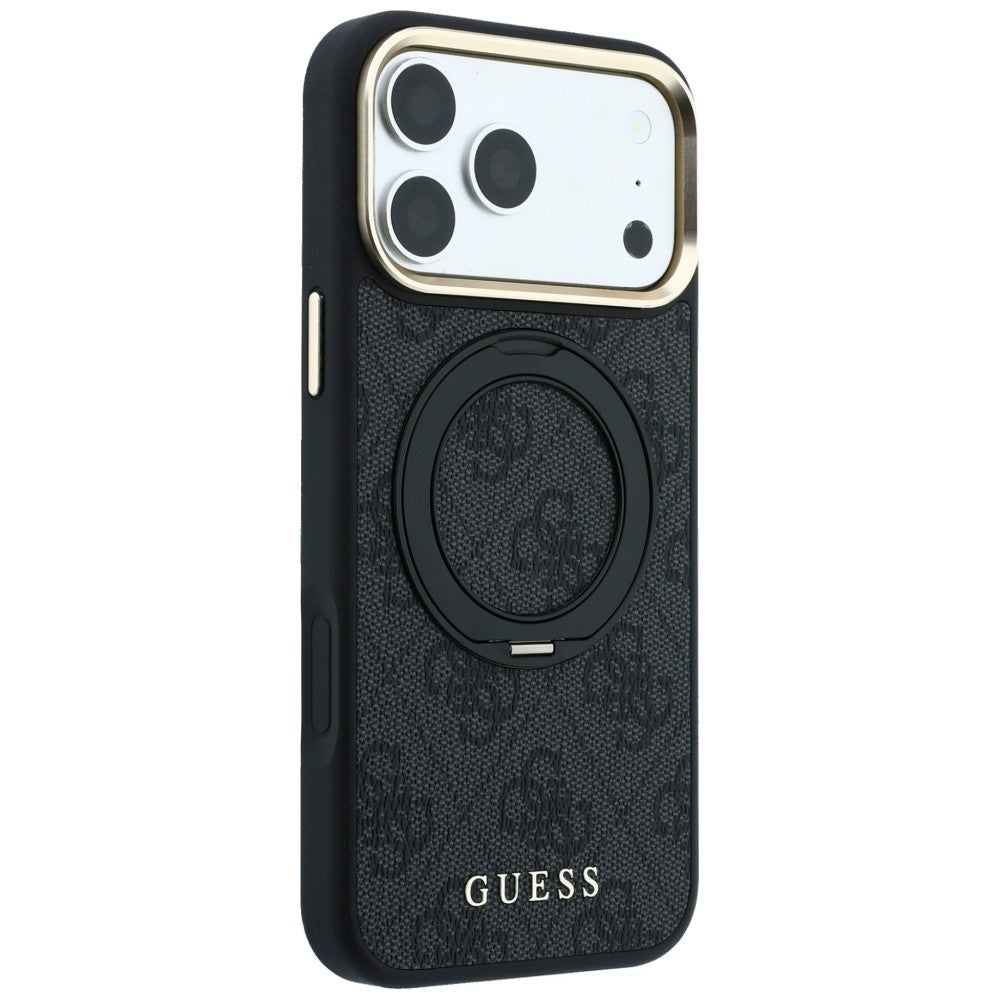 Guess iPhone 18 Pro Max / iPhone 17 Pro Max - Σκληρή Θήκη με Δαχτυλίδι Συγκράτησης MagSafe - Ring Stand 360 4G Classic Logo - Black