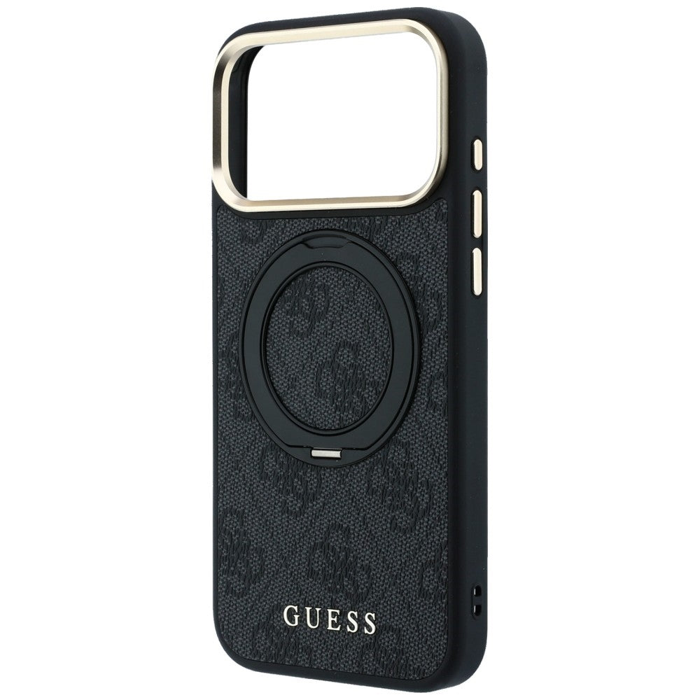 Guess iPhone 18 Pro Max / iPhone 17 Pro Max - Σκληρή Θήκη με Δαχτυλίδι Συγκράτησης MagSafe - Ring Stand 360 4G Classic Logo - Black