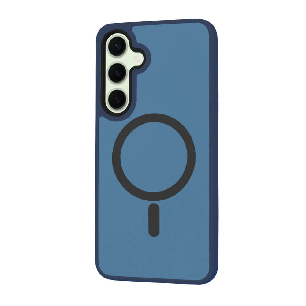 Techsuit Samsung Galaxy S25 - HaloFrost MagSafe Series - Σκληρή Θήκη με Πλαίσιο Σιλικόνης - Deep Blue