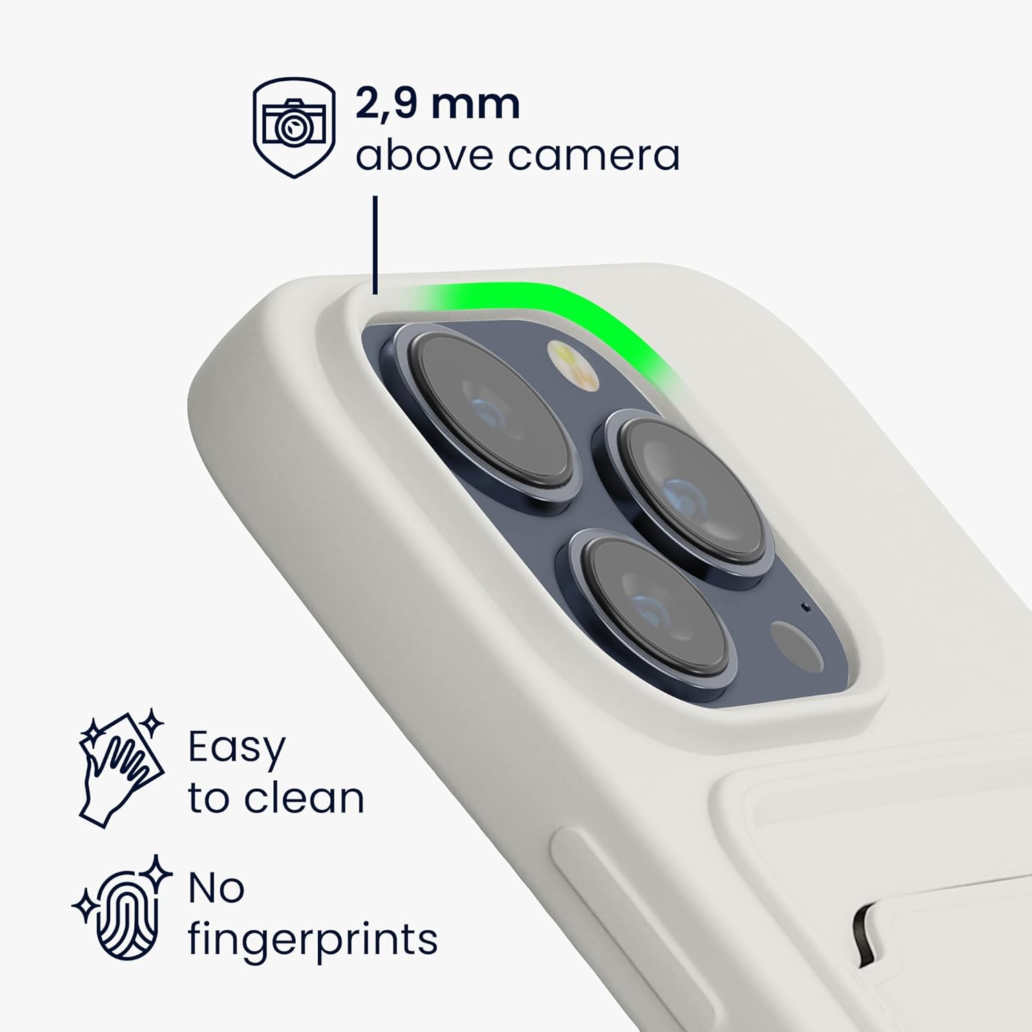 KW iPhone 14 Pro Θήκη Σιλικόνης TPU με Υποδοχή για Κάρτα - White