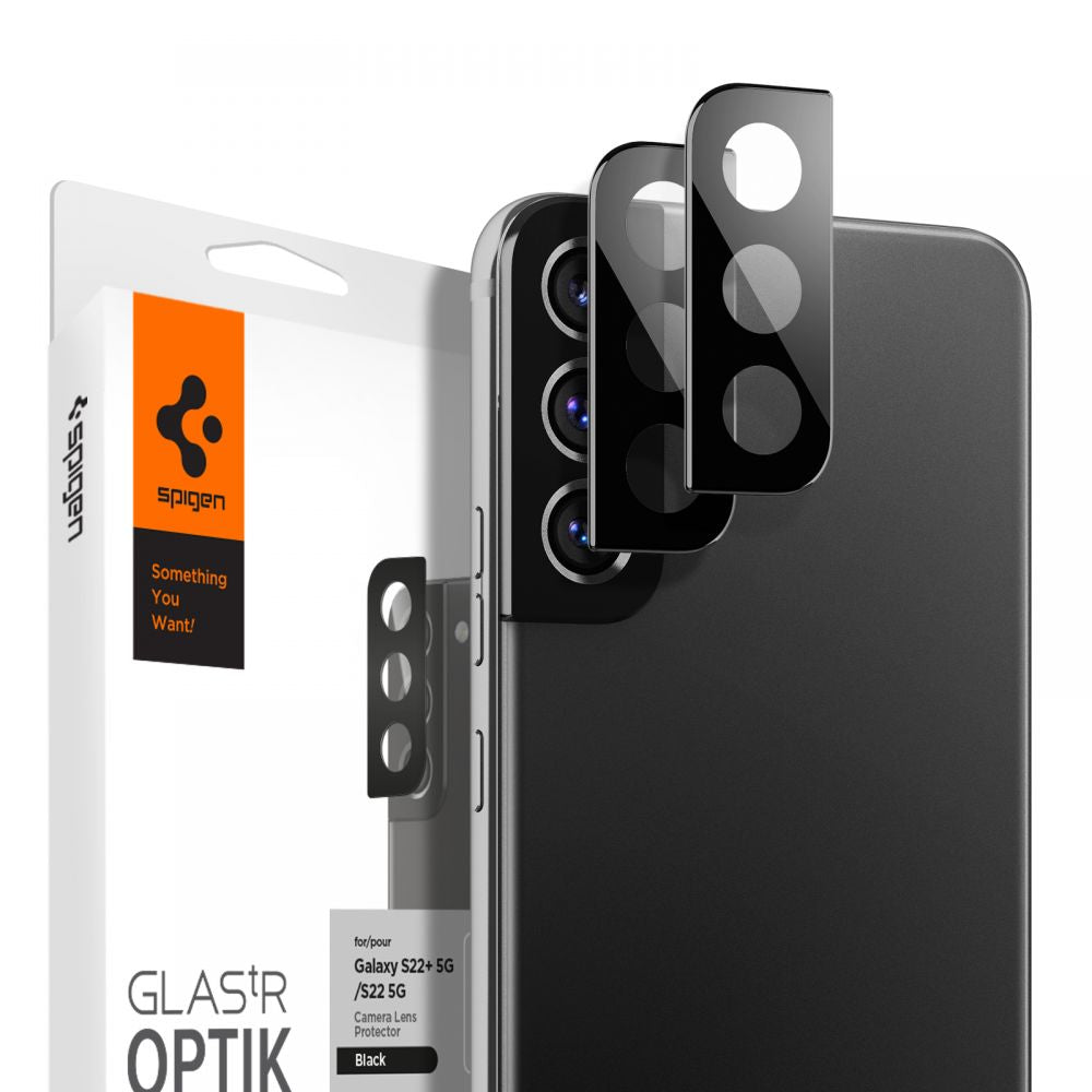 Spigen Samsung Galaxy S22 / S22 Plus Aparatu Optik.TR Αντιχαρακτικό Γυαλί για την Κάμερα - 2 Τεμάχια - Black