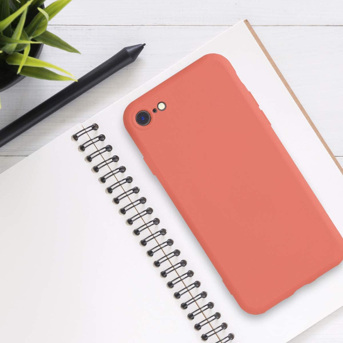 KW iPhone SE 2022 / SE 2020 / 7 / 8 Θήκη Σιλικόνης Rubberized TPU - Neon Coral - 49979.103