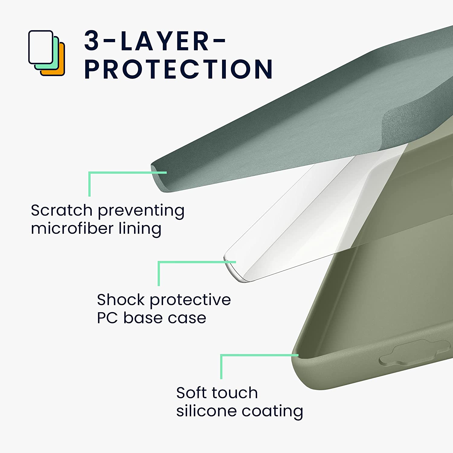 KW Samsung Galaxy S23 Θήκη Σιλικόνης Rubberized TPU - Grey Green - 60273.172