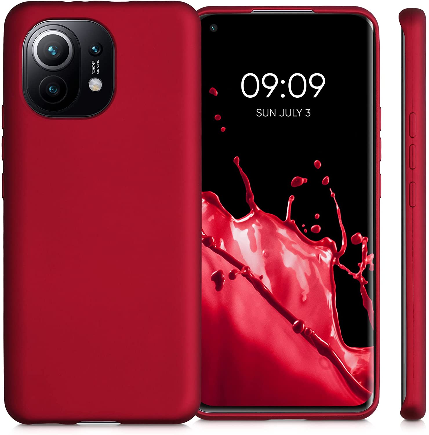 KW Xiaomi Mi 11 Θήκη Σιλικόνης TPU - Metallic Dark Red - 54189.36
