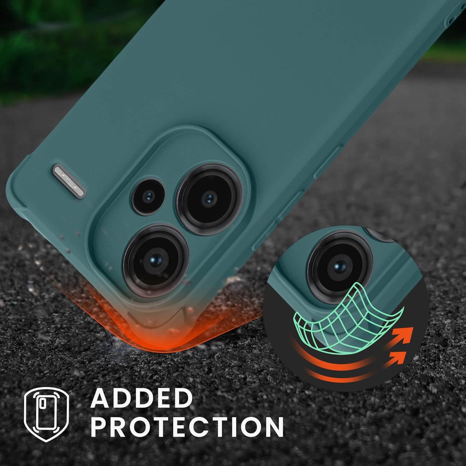 KW Xiaomi Redmi Note 13 Pro+ 5G Θήκη Σιλικόνης TPU με Λουράκι - Petrol