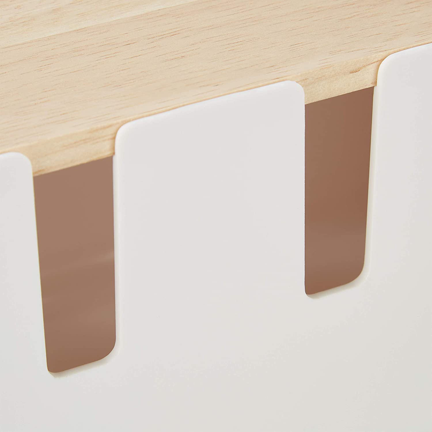 Relaxdays Πλαστικό Κουτί Καλωδίων με Καπάκι από Bamboo - White / Natural - 4052025306991