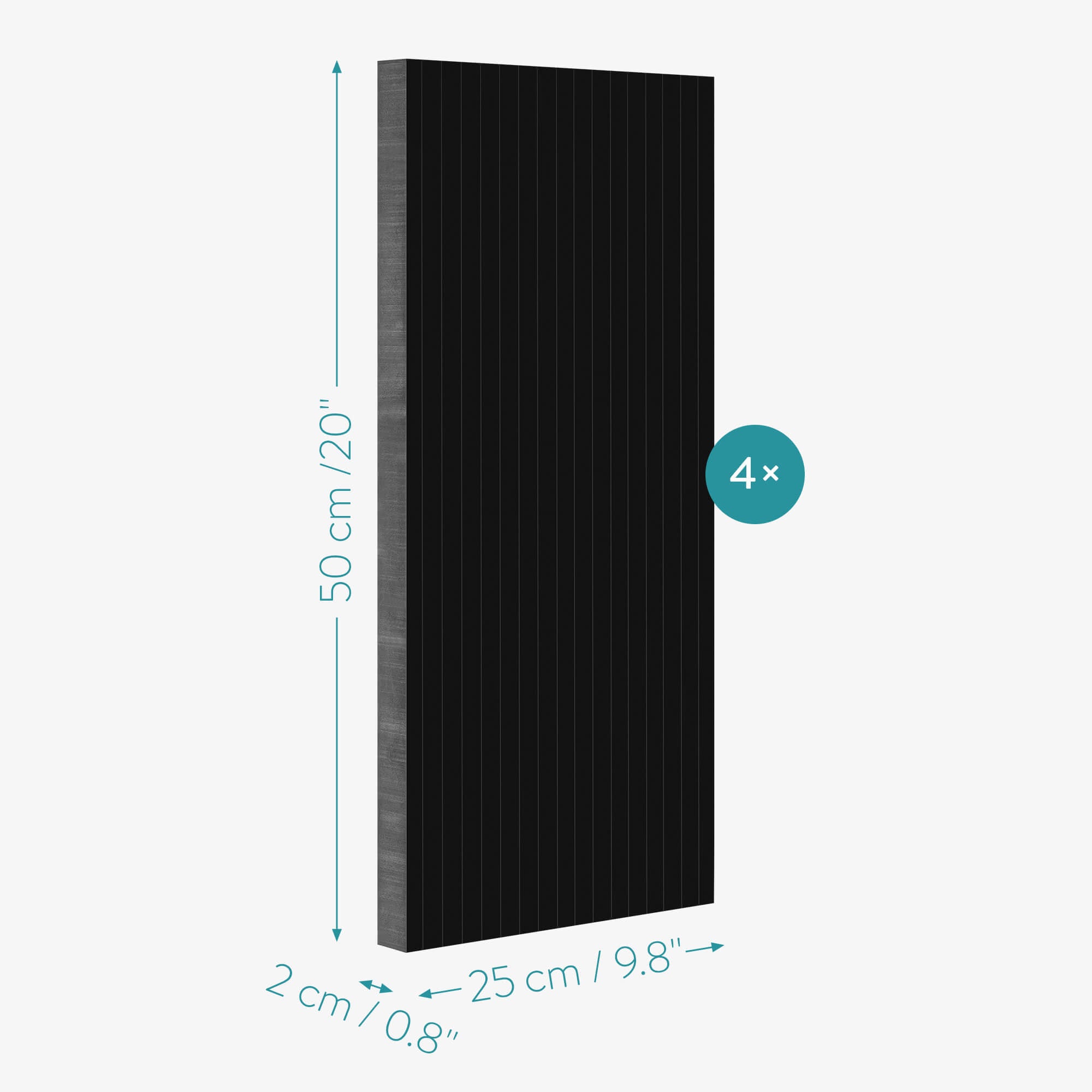 Navaris Σετ με 4 Προστατευτικά Τοίχου Γκαράζ - Black - 55922.01