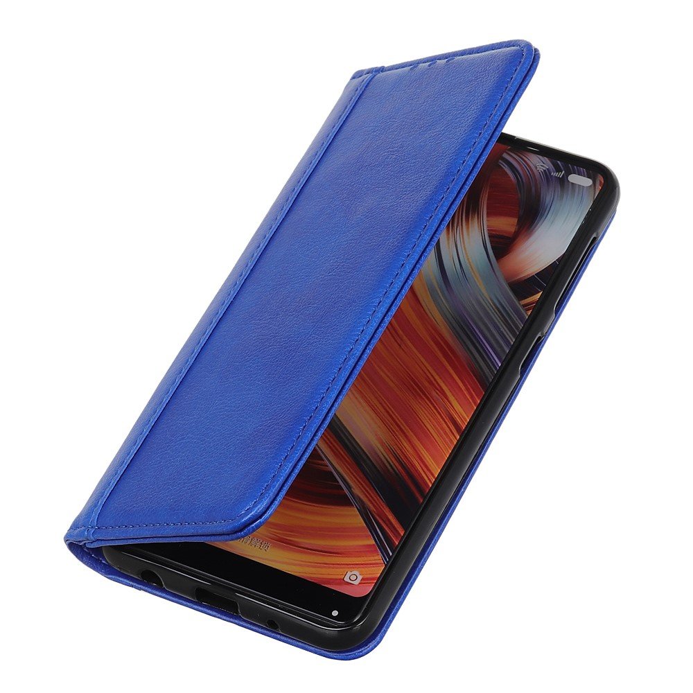 Erbord iPhone 13 Pro Litchi Leather Θήκη Βιβλίο από Γνήσιο Δέρμα - Blue