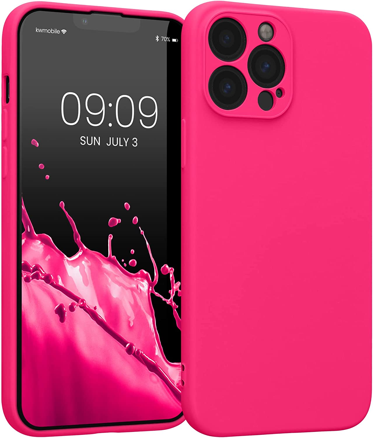 KW iPhone 13 Pro Max Θήκη Σιλικόνης Rubberized TPU - Neon Pink - 58956.77