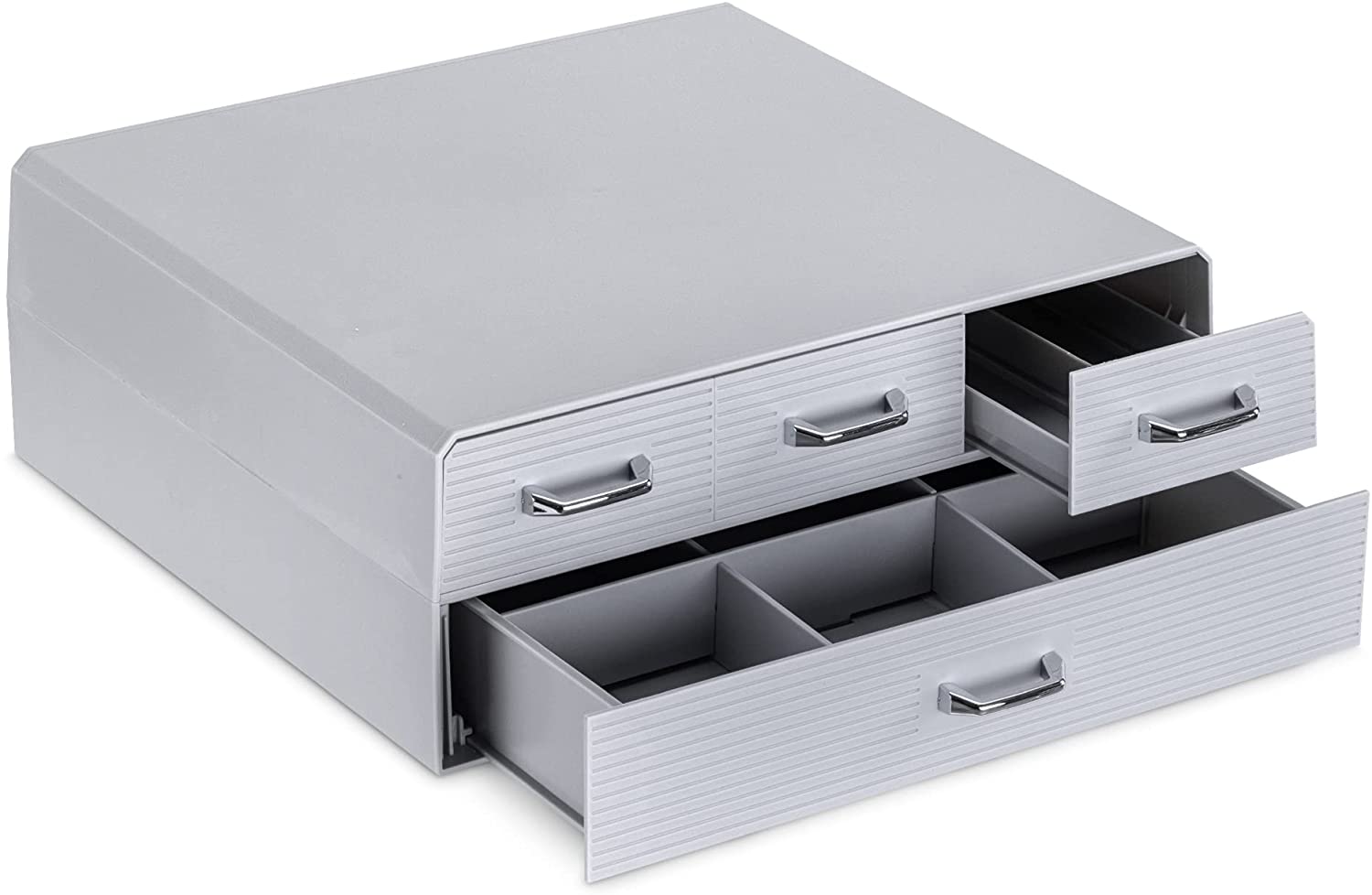 Navaris Capsule Holder - Κουτί Αποθήκευσης με 4 Συρτάρια για Κάψουλες Nespresso / Βάση για Καφετιέρα - Grey - 54092.02