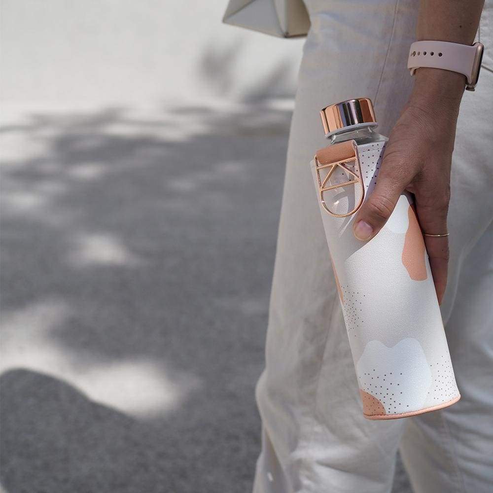 Equa Mismatch Heavens Γυάλινο Μπουκάλι Νερού με Θήκη από Δερματίνη - 750ml - Heavens / Διάφανο