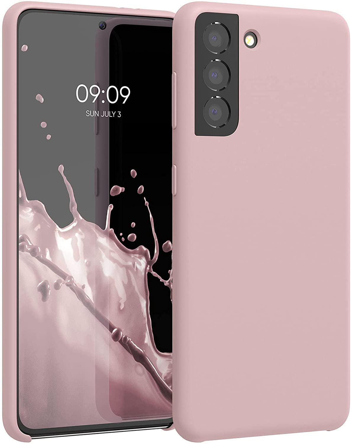 KW Samsung Galaxy S21 Θήκη Σιλικόνης Rubber TPU - Dusky Pink Matt - 54056.52