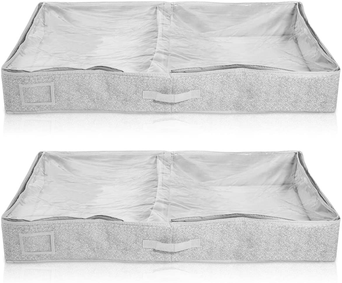 Navaris Σετ με 2 Κουτιά Αποθήκευσης Ρούχων και Κλινοσκεπασμάτων - Grey - 46268.22.2