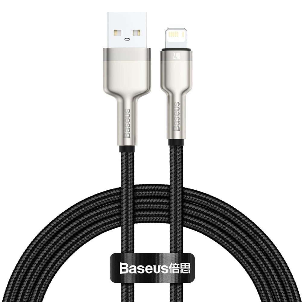 Baseus Cafule Metal Cable Lightning 2.4A - Καλώδιο Δεδομένων και Φόρτισης Lightning 1M - Black - CALJK-A01
