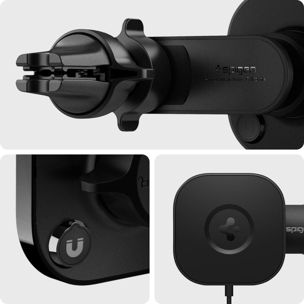Spigen ITS12W OneTap Μαγνητική Βάση Αυτοκινήτου Αεραγωγού με Ασύρματη Φόρτιση MagSafe - Black