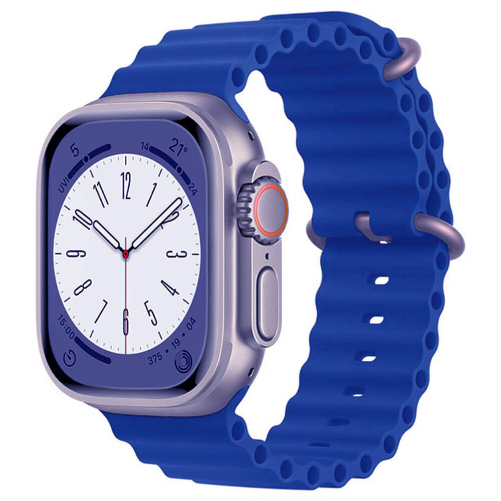 Techsuit Λουράκι Apple Watch 4/5/6/7/8/9/10/11 - SE (1/2/3) - ULTRA (1/2/3) - 44/45/46/49mm Watchband W038 Σιλικόνης - Blue