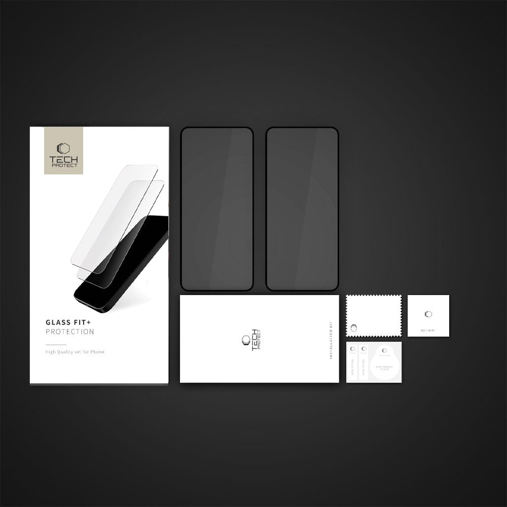 Tech-Protect Xiaomi Redmi Note 14 4G / Redmi Note 14 5G - Glass Fit+ 9H 0.3mm Tempered Glass Αντιχαρακτικό Γυαλί Οθόνης - 2 Τεμάχια - Διάφανα