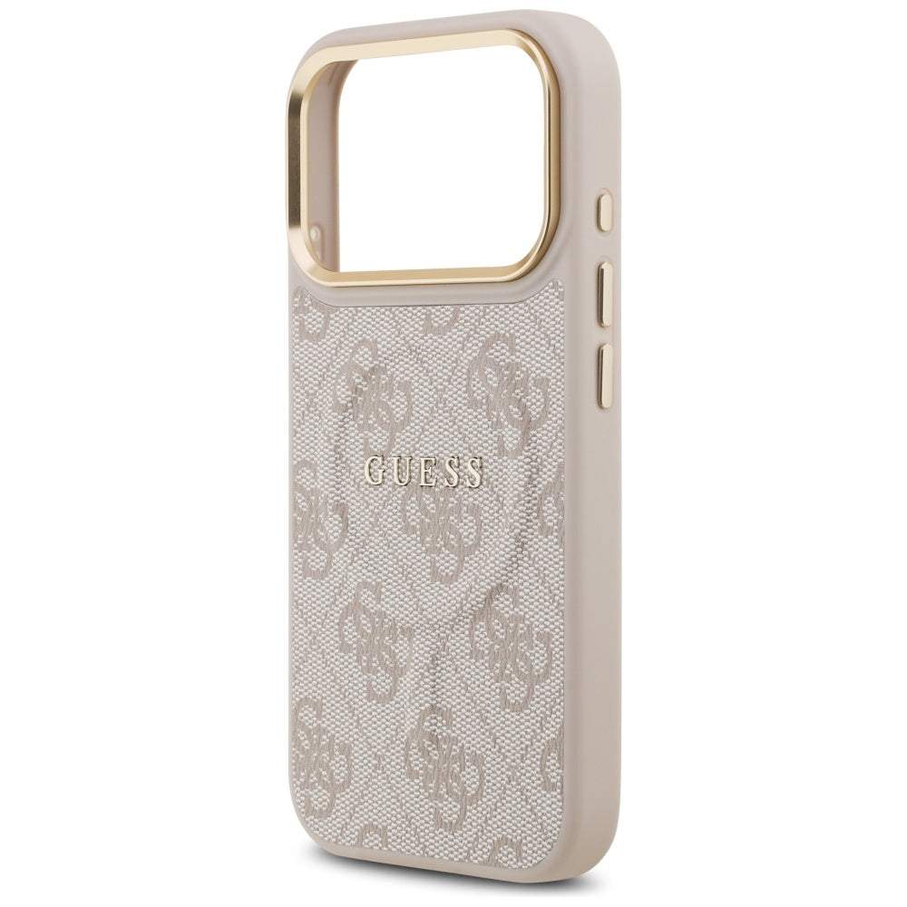 Guess iPhone 17 Pro - 4G PU Classic Logo MagSafe - Σκληρή Θήκη με Πλαίσιο Σιλικόνης και Επένδυση Οικολογικού Δέρματος - Pink - GUHMP17LP4MSEGCP