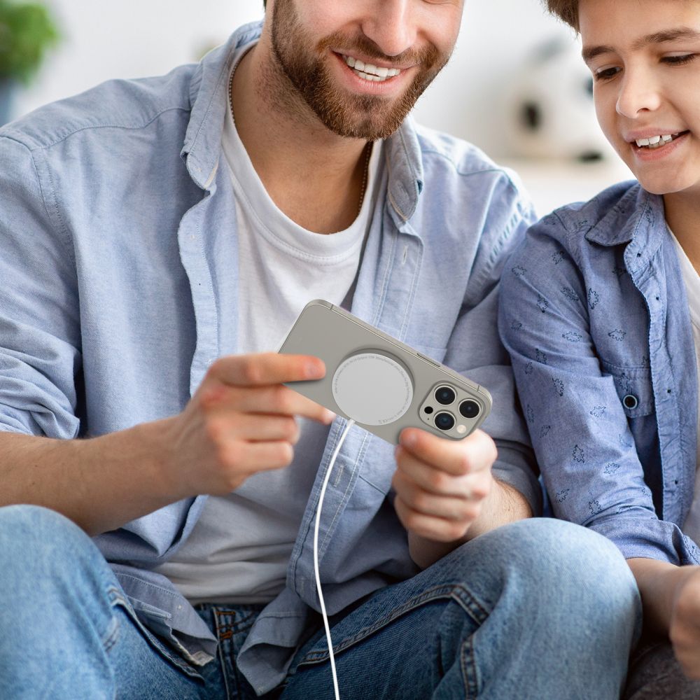 Tech-Protect QI15W-A34 15W Ασύρματος Φορτιστής MagSafe με Καλώδιο Type-C - White