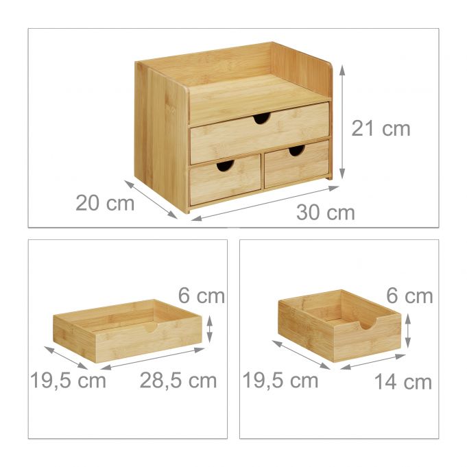 Relaxdays Ξύλινη Βάση Οργάνωσης Γραφείου από Bamboo - Natural - 4052025255534